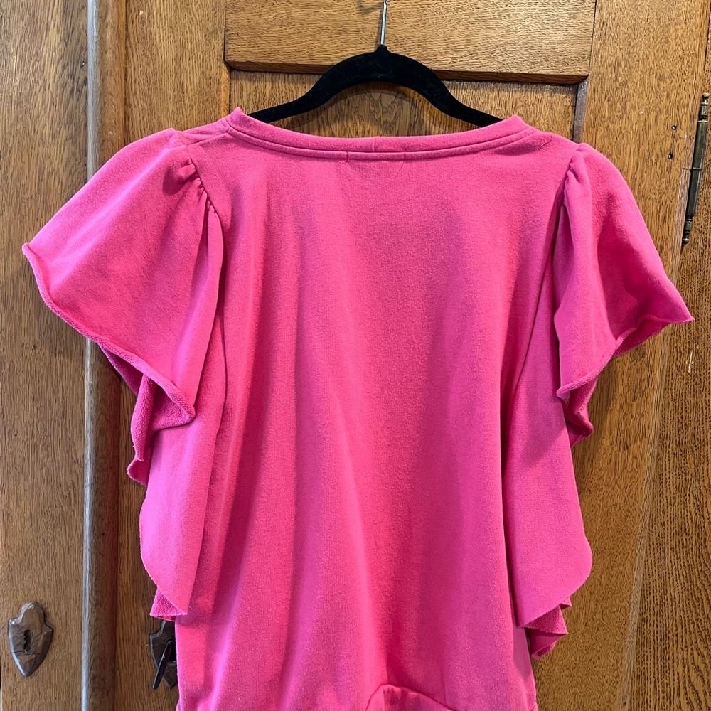 Evereve Pink Ruffle Sleeve Top - Picture 3 of 4